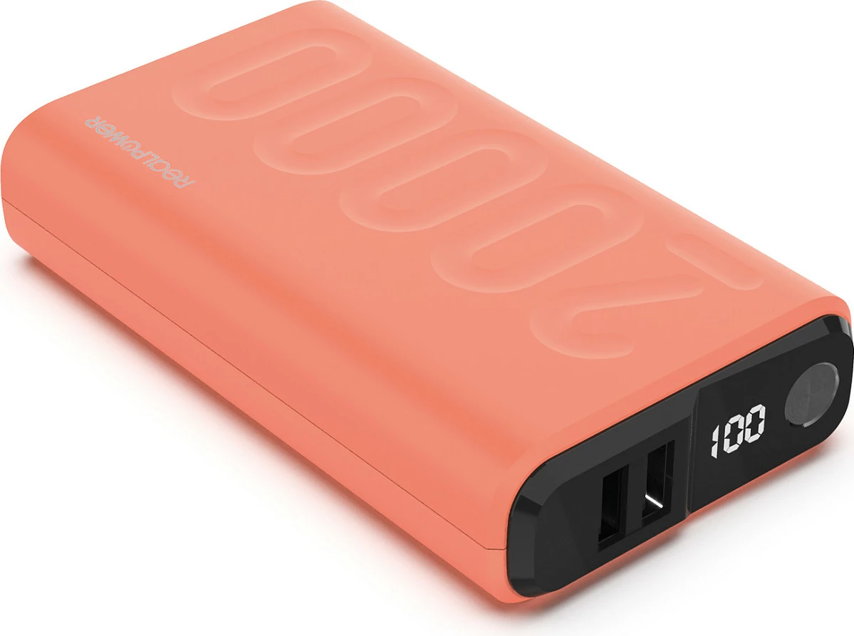 Powerbank Realpower PB-20000, 20000 mAh, USB-C/USB-A, Fast Charge, portokalli