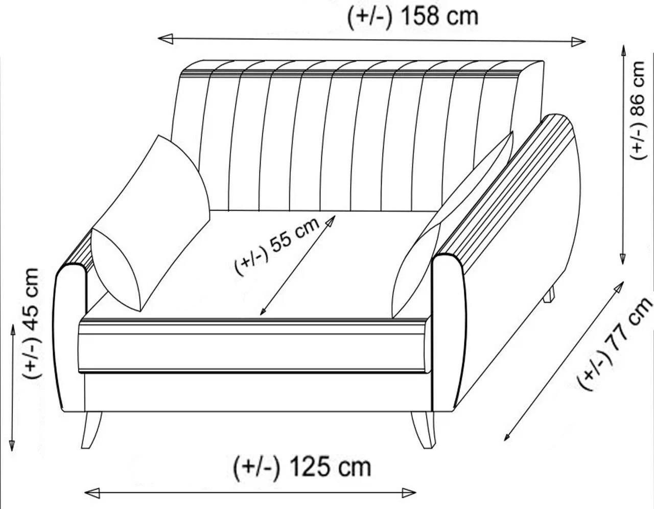 Divan-krevat dy vendësh Atelier del Sofa, ngjyrë gri e errët