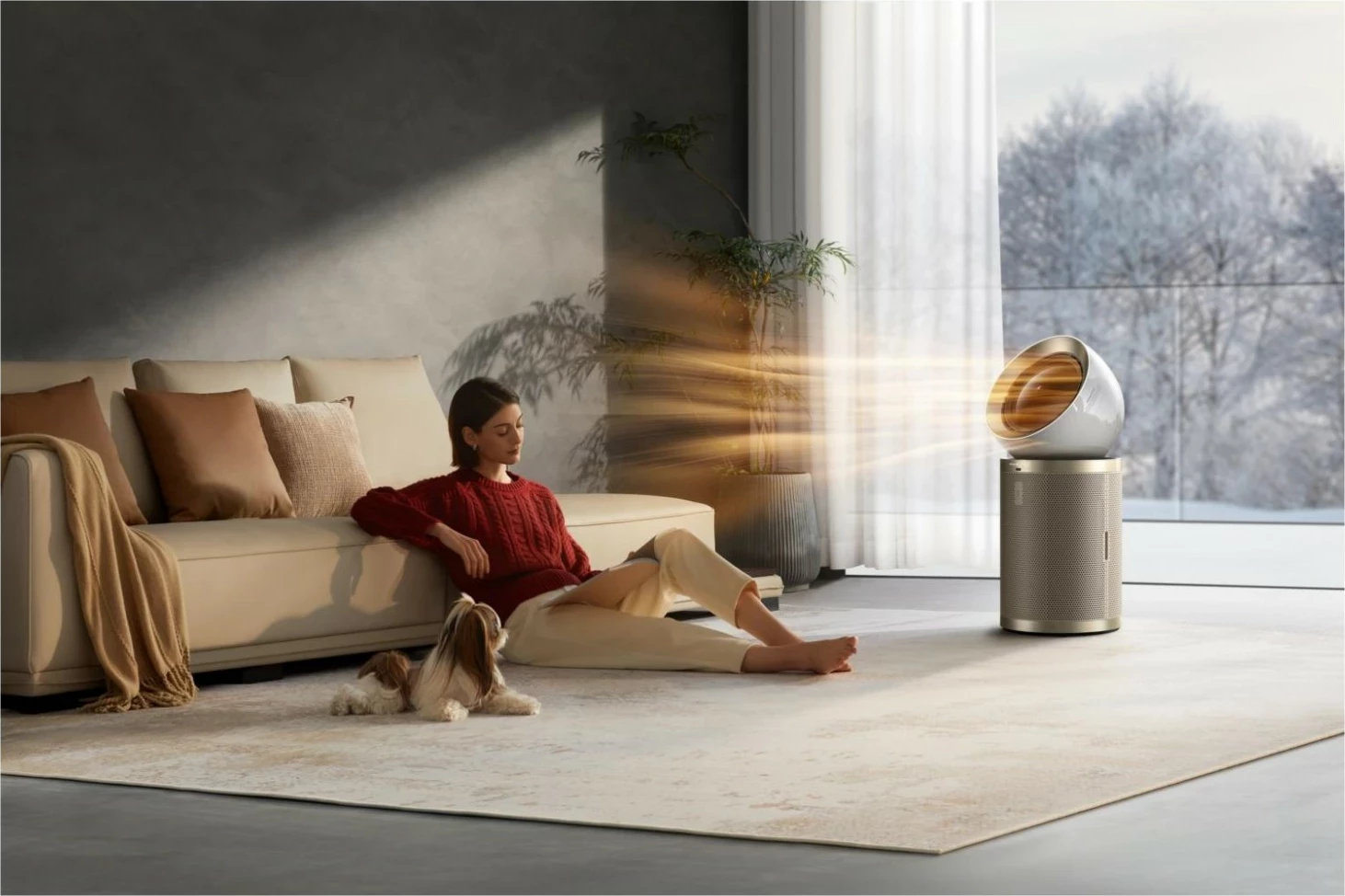 Pastrues ajri Dreame AirPursue PM20, LCD, HEPA H13, Wi-Fi, ngjyrë ari