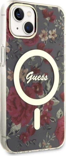 Mbështjellës Guess Flower MagSafe për iPhone 14, Gjelbër
