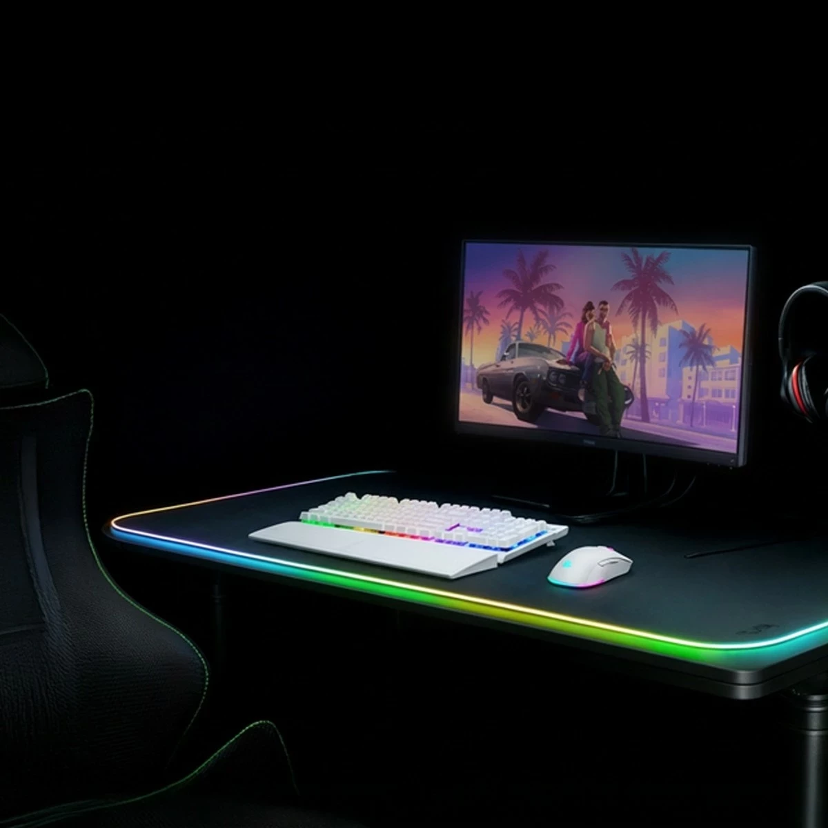 Set tastierë me maus Rampage Fortuna, RGB, 12800 DPI, e bardhë