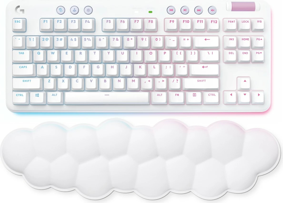 Tastierë gaming Logitech G715, pa kabllo, RGB, off white