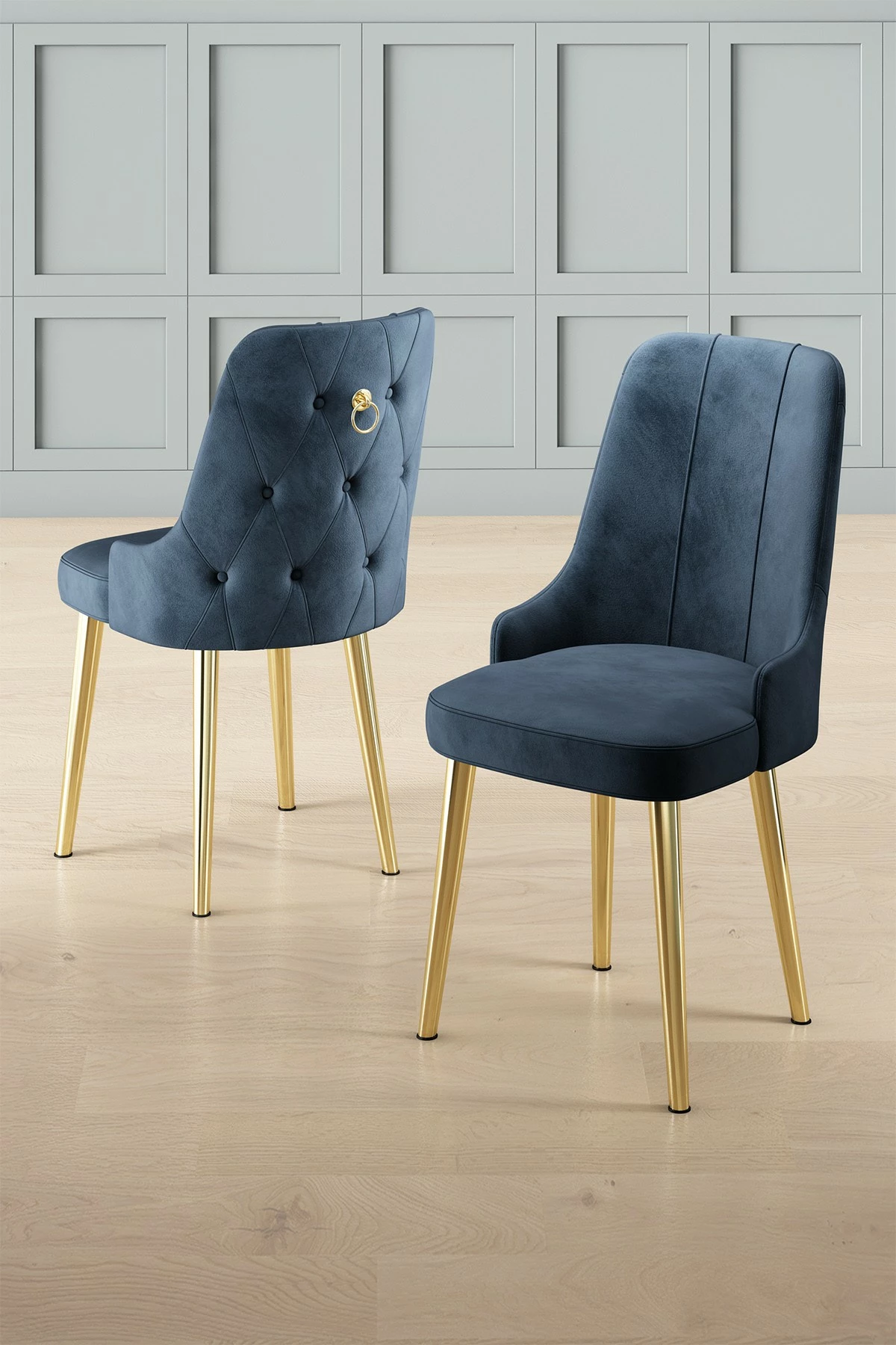 Set karrigesh (4 copë) Hanah Home Newa, anthracite, gold