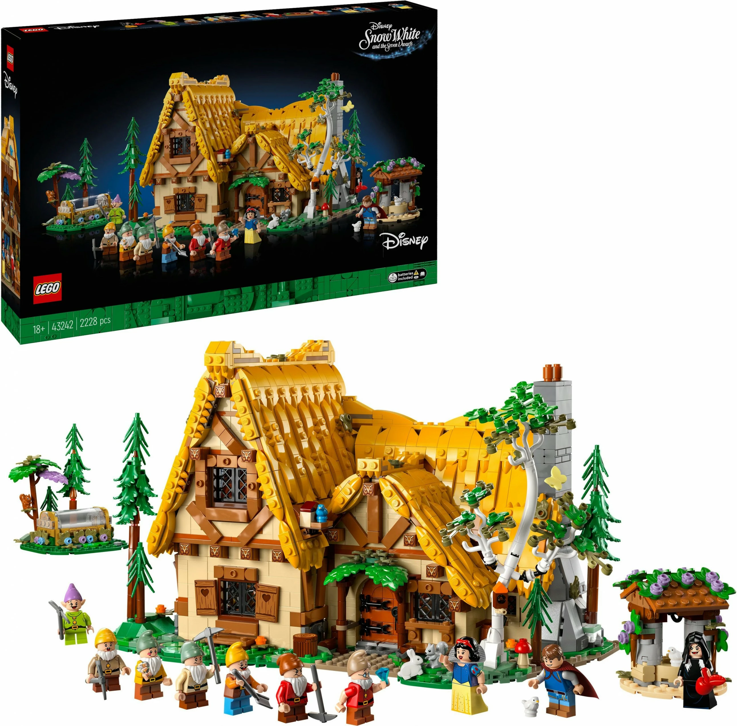 Set ndërtimi LEGO Disney Borëbardha dhe Shtatë Xhuxhat, 2228 pjesë, Multingjyrësh