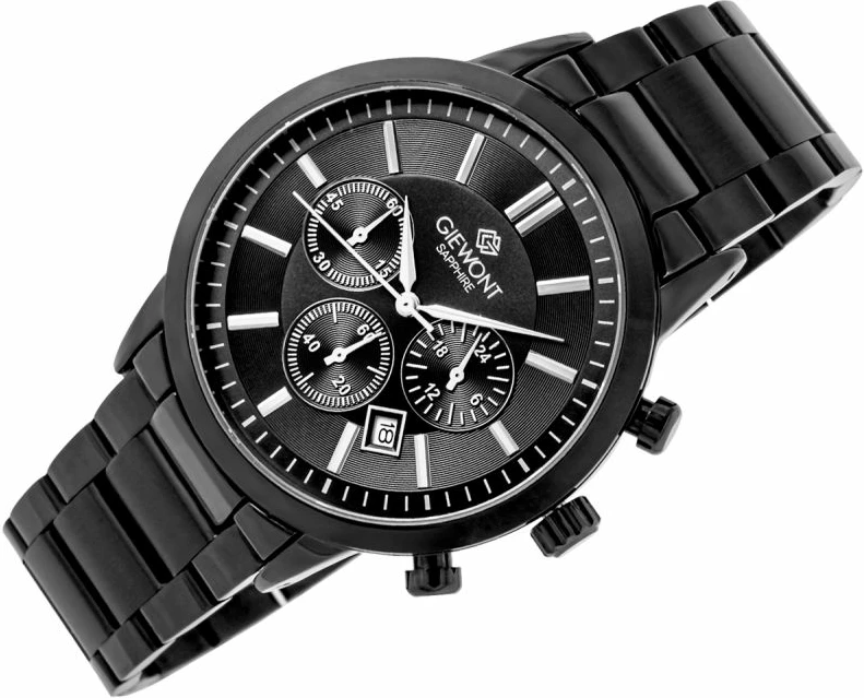 Orë dore meshkuj Giewont GW8510-B2, e zezë