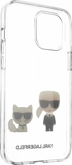 Mbështjellës KARL LAGERFELD KLHCP12SCKTR për iPhone 12 mini, hard protection, Karl and Choupette, transparent