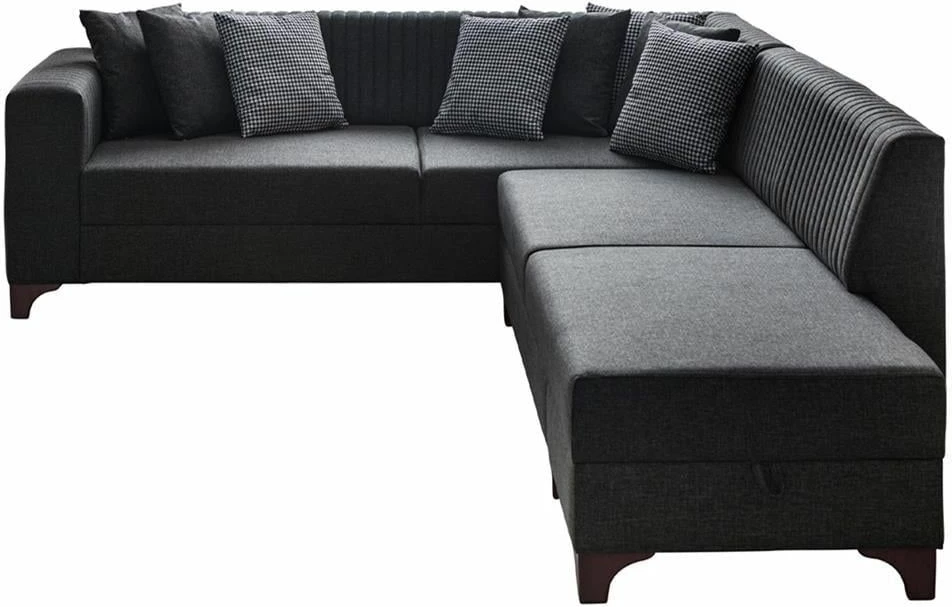 Kënd divan-krevat Atelier del Sofa, West, këndi i djathtë, ngjyrë antracit