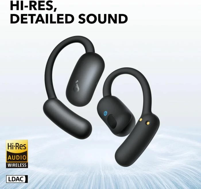 Kufje ANKER Soundcore AeroFit 2, open-ear, Hi-Res LDAC, 42h me kuti karikimi, wireless charging, IP55, të zeza