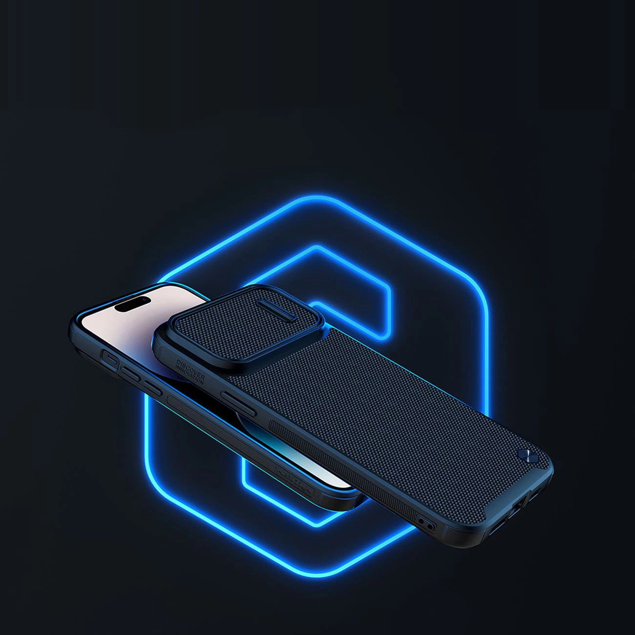 Mbështjellës Nillkin Textured S Case për iPhone 14 Pro, me mbrojtje kamere, Blu