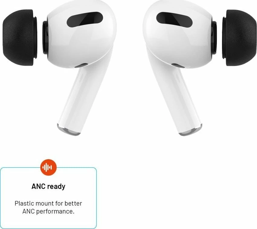 Gomëza për Kufje Fixed Plugs Pro, size L, foam, për Apple AirPods Pro/Pro 2, 2 sete, të zeza