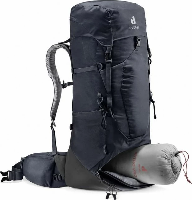 Çantë shpine Deuter Aircontact Lite 40 + 10, e zezë/graphite