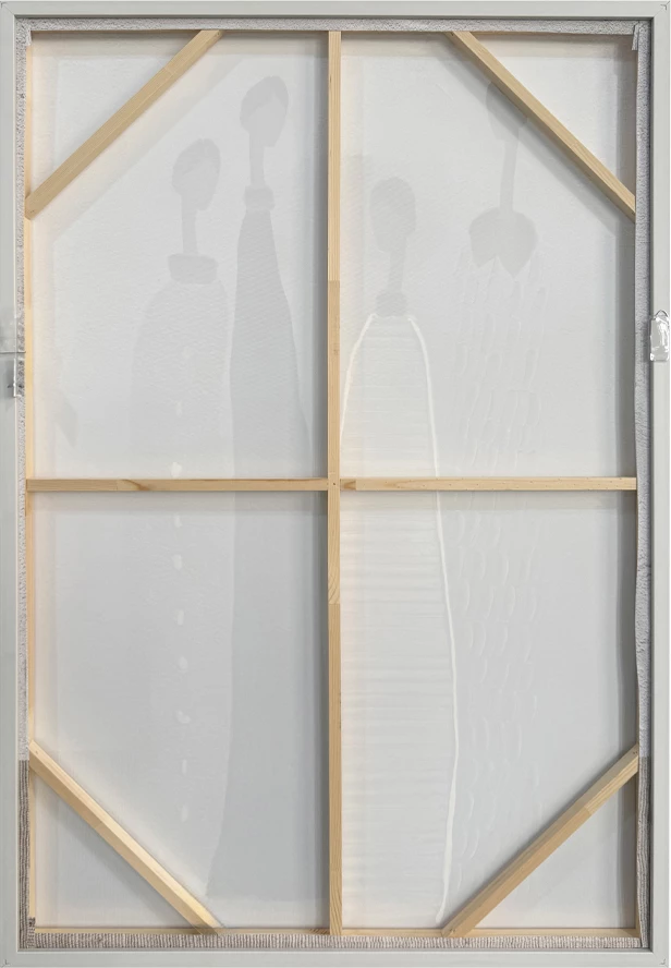 Pikturë dekorative TRINITY, kanavacë, ngjyrë e bardhë e zbehtë, gri guri, kafe e çelët, 80x120x4cm