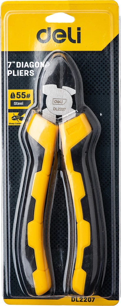 Darë diagonale Deli Tools EDL2207, 7 inç, e verdhë