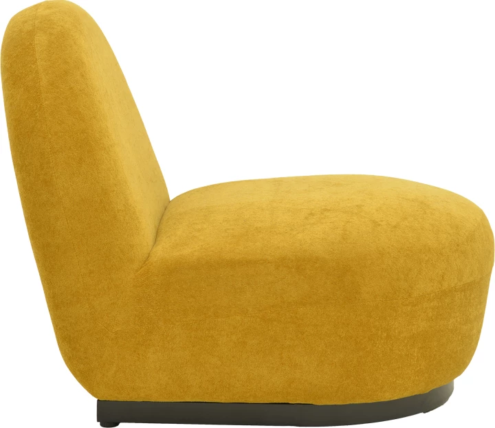 Karrige me rrotullim Zenny, material stof, ngjyrë e verdhë, 64x85x68cm