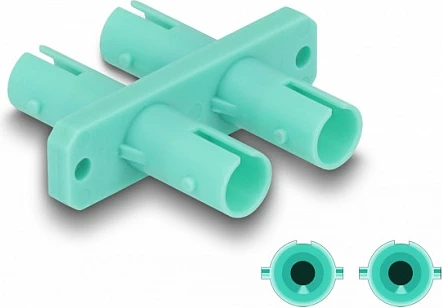 Kuplues fibër optike DeLOCK ST Duplex ST/ST, female-female, aqua