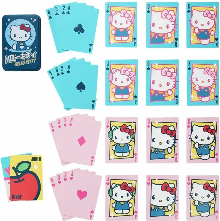 Letra loje Paladone Hello Kitty, 52+2 Joker (54 copë), me kuti ruajtëse, blu