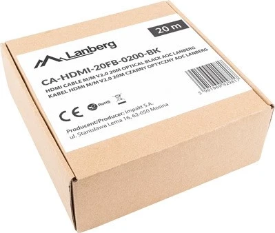 Kabull HDMI LANBERG, v2.0, 20m, i zi