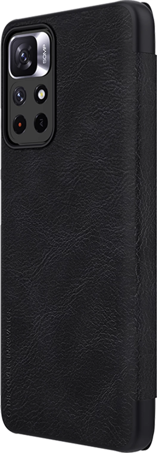 Mbështjellës Nillkin Qin Case për Xiaomi Redmi Note 11T 5G / 11S 5G / 11 5G (China) / Poco M4 Pro 5G, e zezë