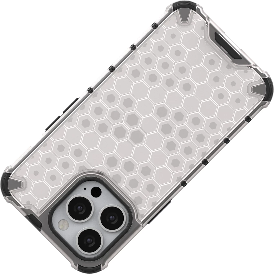 Mbështjellës Hurtel Honeycomb për iPhone 13 Pro, transparent