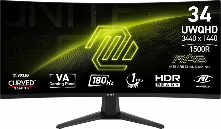 Monitor gaming MSI MAG 346CQ 34" UWQHD 180Hz 1ms, zi
