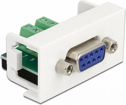 Modul DeLOCK Easy 45, D-Sub 9-pin (femër) në terminal 10-pin, 22.5x45mm, i bardhë