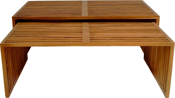 Set tavoline Tinnie prej 2 copash, dru teak, ngjyrë natyrale