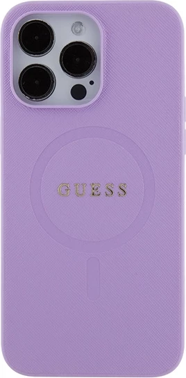 Mbështjellës Guess Saffiano MagSafe për iPhone 15 Pro, vjollcë