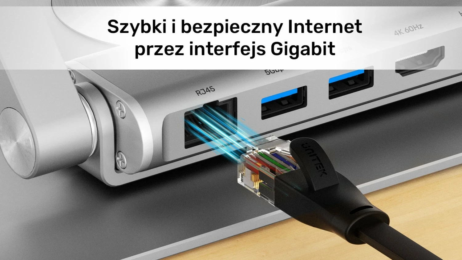 Podstavek për laptop Unitek USB-C HDMI 4K PD 100W, ngjyrë argjendi