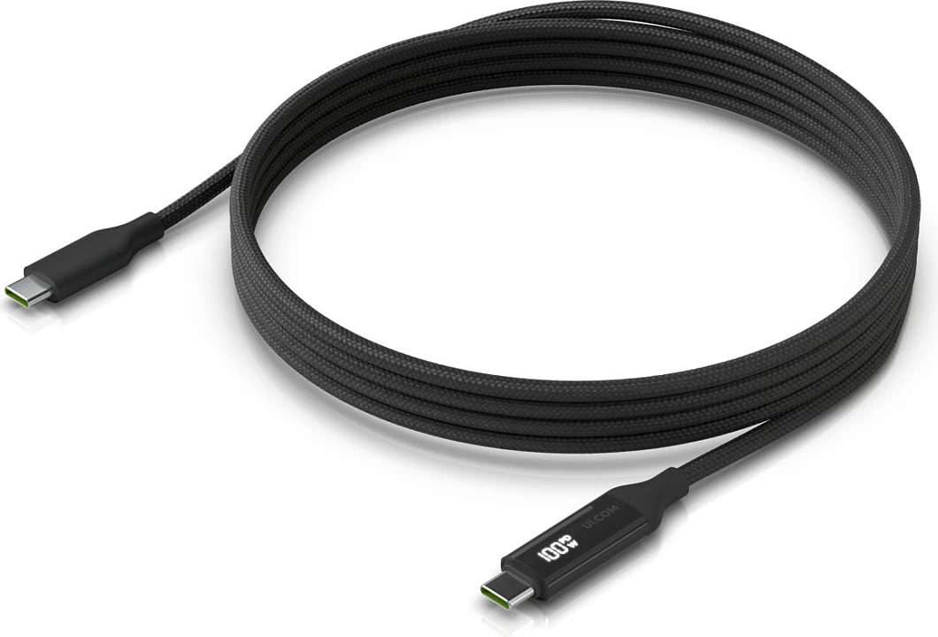 Kabllo USB-C Ubiquiti UACC-Cable-USB-100W-2M-BK, 2 m, USB PD 100 W, me ekran, e thurur, e zezë/gri