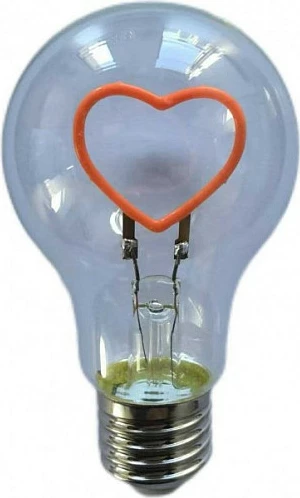 Poç LED dekorativ Synergy21 Retrofit E27 A60 Heart, transparent/portokalli