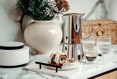 Aparat kafeje espresso (moka) Adler AD 4417, 620 ml (10 filxhanë), argjendtë