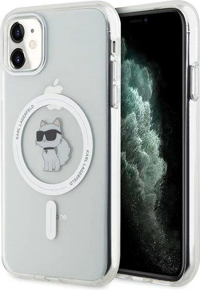 Mbështjellës Karl Lagerfeld IML Choupette MagSafe për iPhone 11/Xr, Transparent