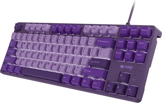 Tastierë mekanike Fury Kanabo K2, 80% TKL, me drita të bardha, ngjyrë vjollcë