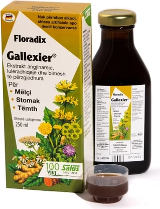 Shurup bimor për mëlçi, stomak dhe tëmth Salus FLORADIX Gallexier, 250 ml