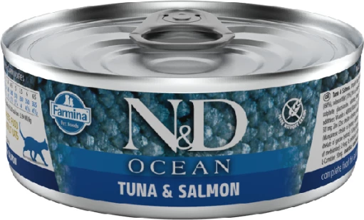 N&D Ocean Ton Peshk me Salmon pa Grurë për Macet e Rritura 70gr