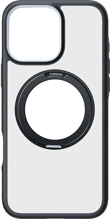 Mbështjellës Torras Ostand R Fusion për iPhone 16 Pro, i zi
