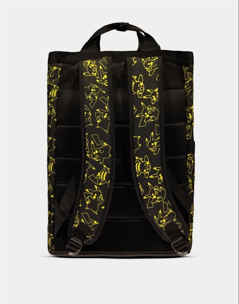 Çantë shpine Difuzed Pokémon Backpack Deluxe Version, ndarje e mbushur për laptop 17", e zezë me detaje të verdha