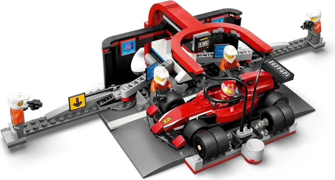 Set LEGO City 60443, Pit Stop & Pit Crew me veturë Ferrari, Kuq