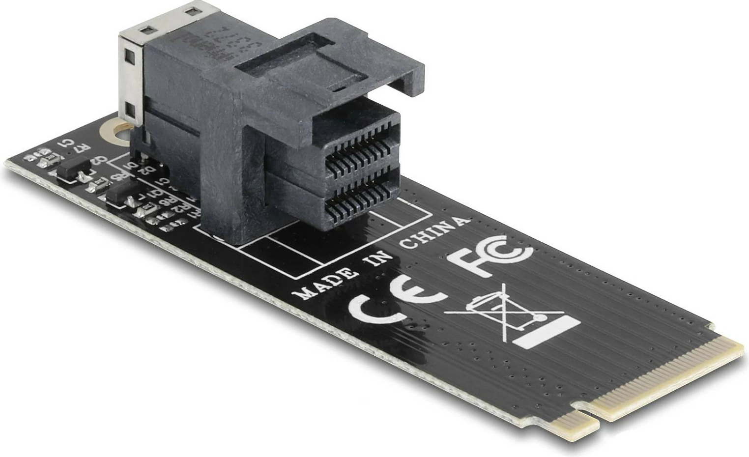 Adapter NVMe DeLOCK 61070, M.2 në SFF-8643 (U.2), PCIe 4.0, 32 Gbit/s, i zi