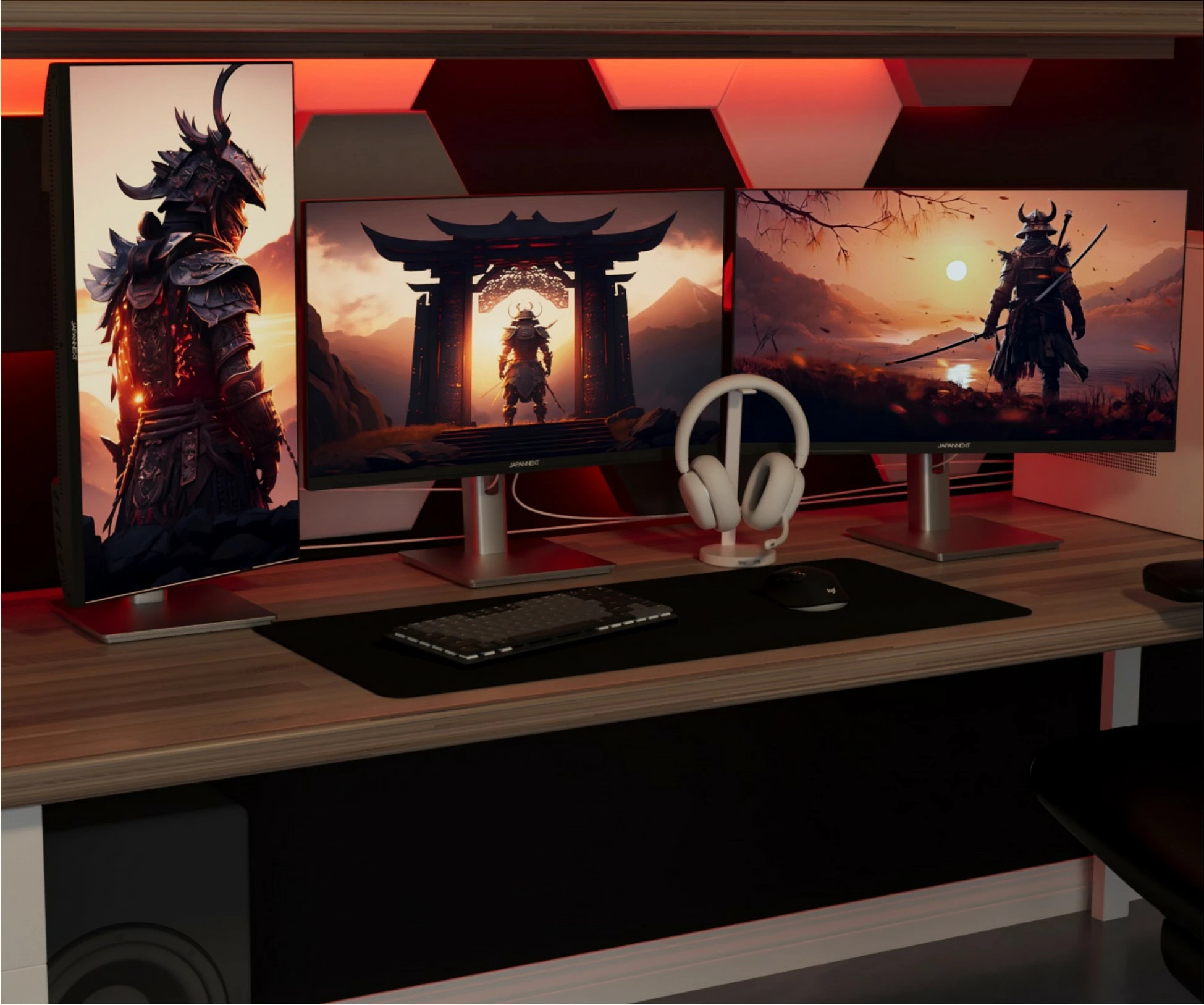 Monitor gaming JapanNext 27" Full HD 1920x1080, FreeSync, altoparlantë, zi/argjendtë