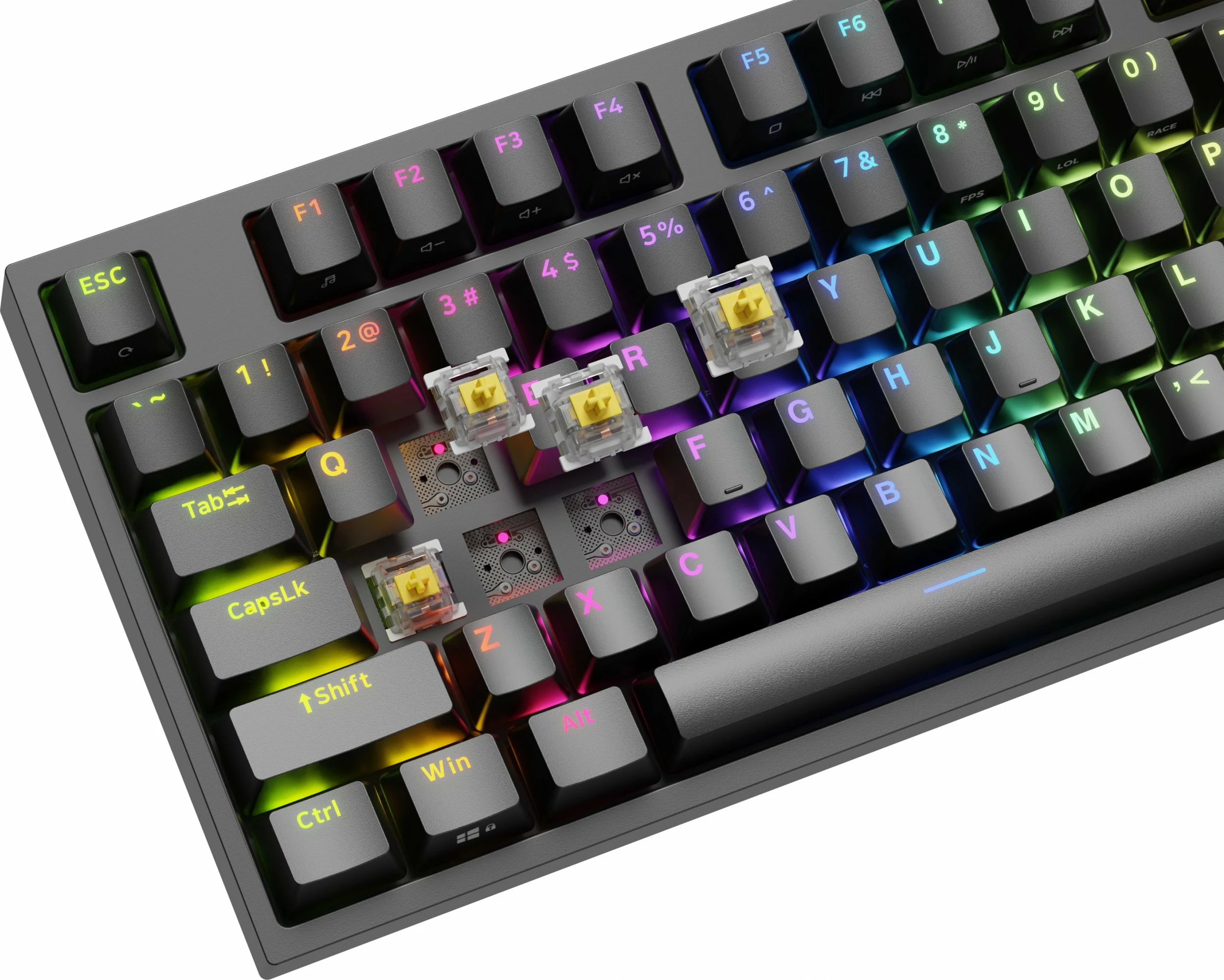 Tastierë mekanike GENESIS Thor 404 TKL NKG-2069, Gateron Yellow Pro, Hot-Swap, RGB, USB me kabllo, US layout, e zezë