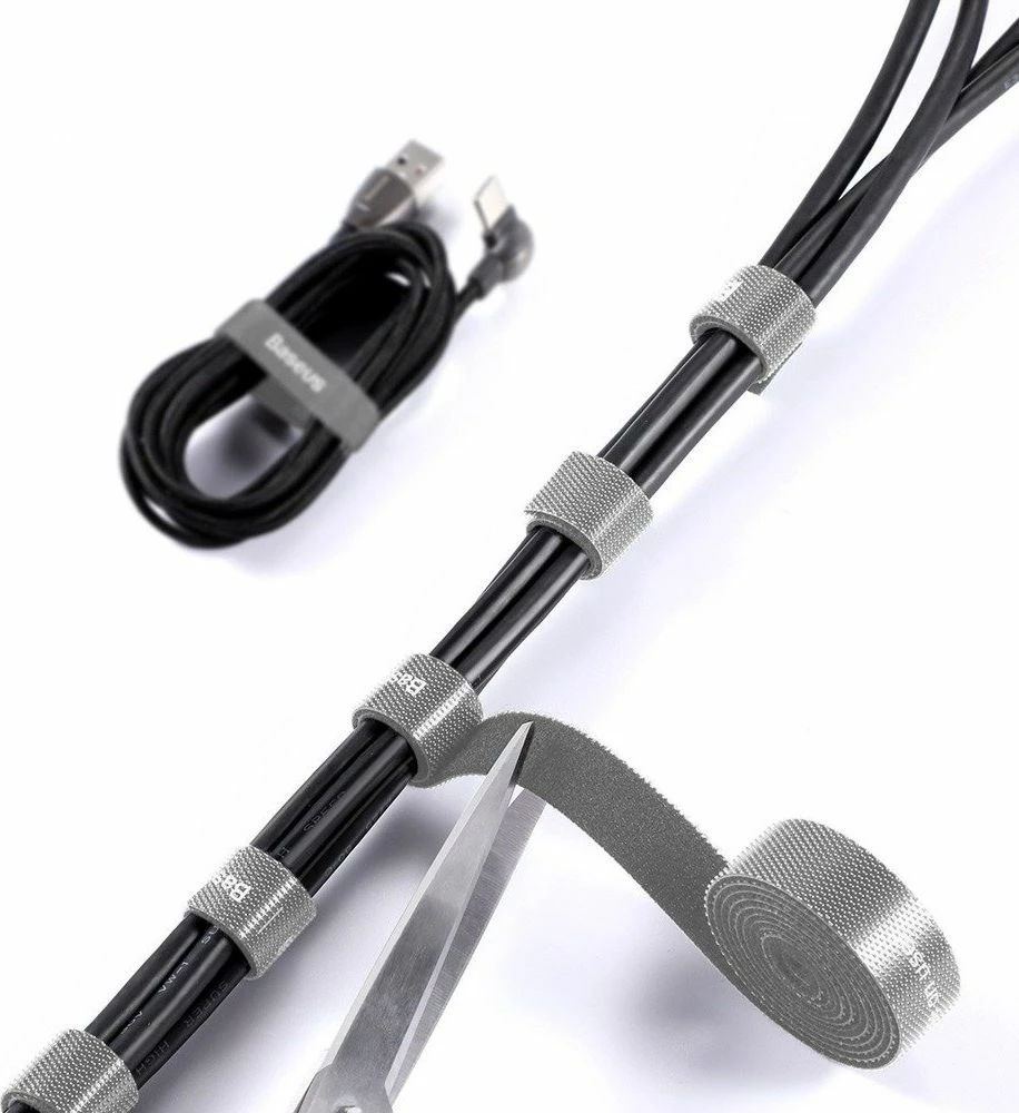 Rrip Velcro për kabllo Baseus ACMGT-F0G 3 m, gri, 1 copë