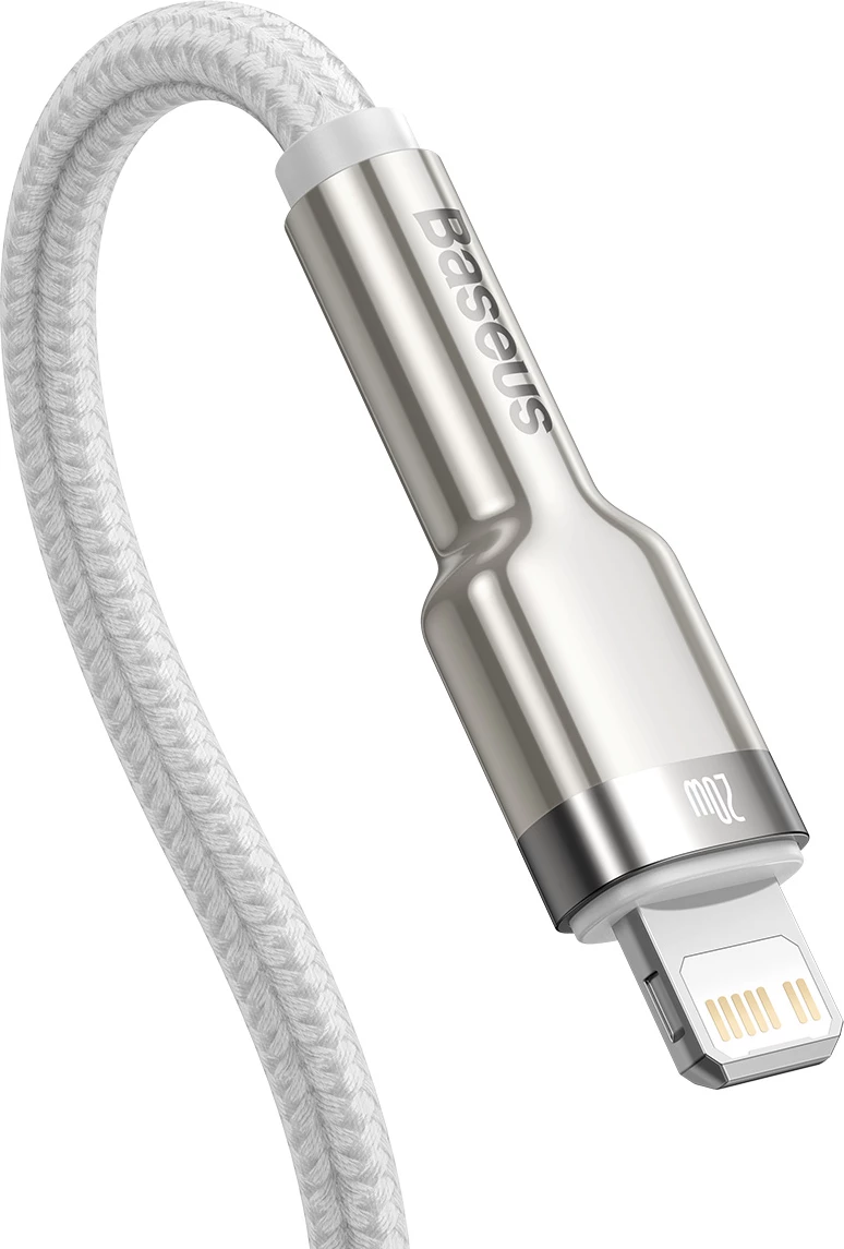 Kabllo Baseus Cafule Series Metal Data CATLJK-B02, USB-C në Lightning, 2m, 20W, Bardhë