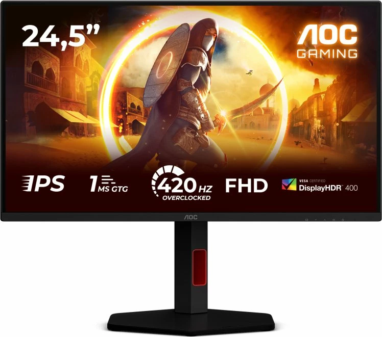 Monitor AOC 25G4KUR 24.5\" Full HD Fast IPS 420Hz HDR400 G-Sync Compatible, i zi