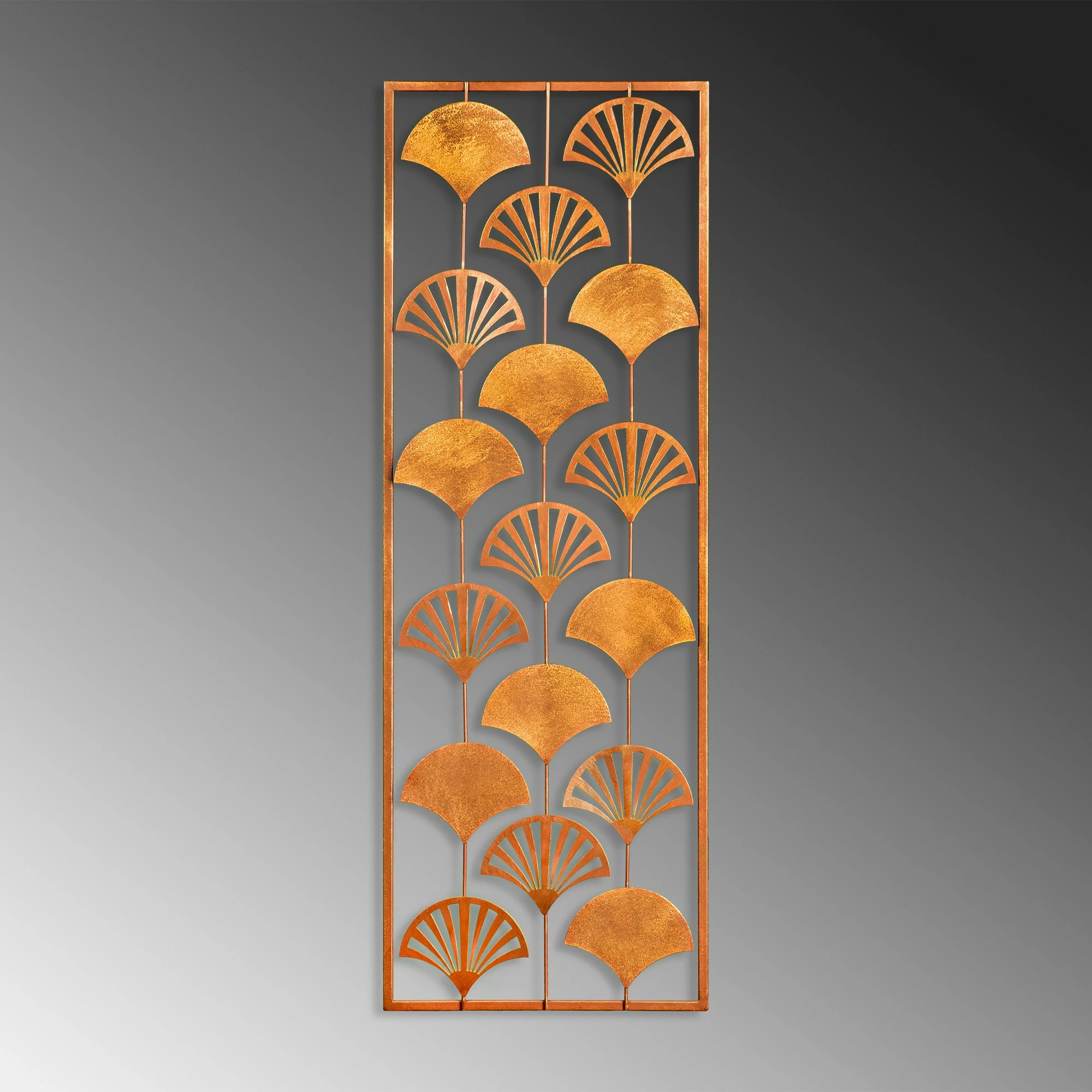 Aksesor dekorativ metalik për mur, Wallity, formë ventilatori, shumëngjyrësh, 32x90cm