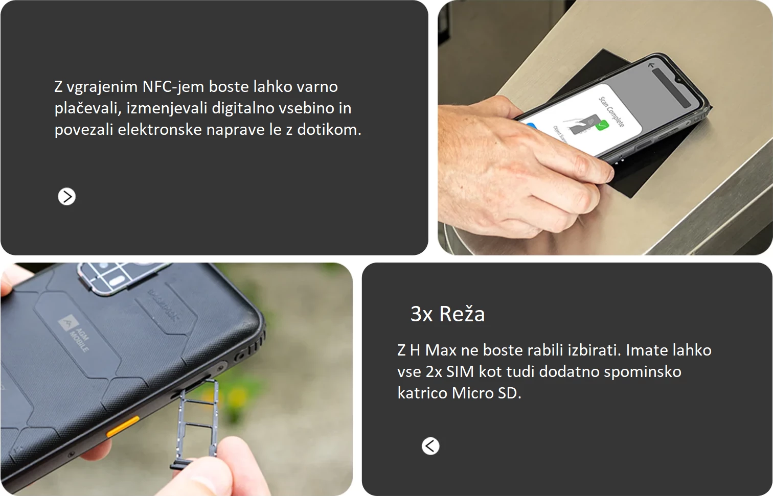 Celular AGM H Max 4GB/128GB, bateri 10,000 mAh, Android 14, ekran 6.56\" 90Hz, i zi