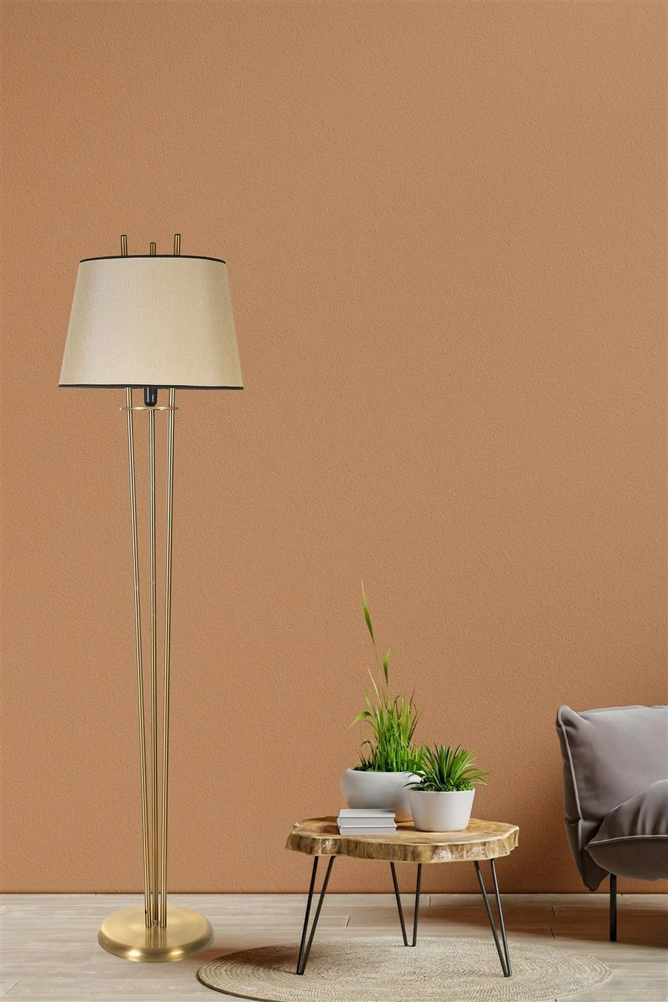 Llambë dyshemeje Opviq, 8823-1, ngjyrë krem dhe ari