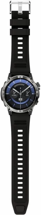 Smartwatch Gravity GT46-1, i zi, set me rrip silikoni dhe byzylyk çeliku