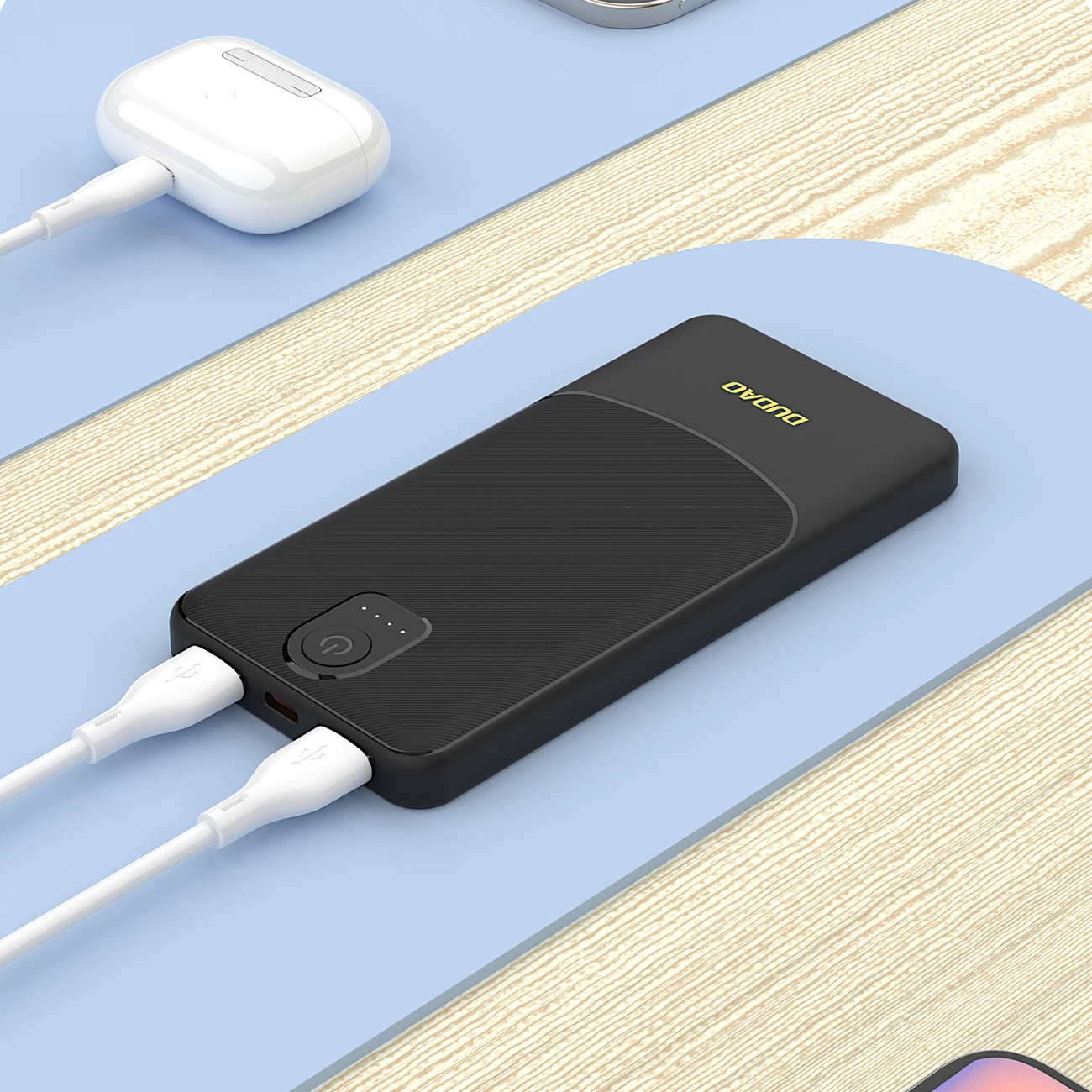 Powerbank Dudao K10, 10000mAh, 2x USB-A, USB-C, Bardhë