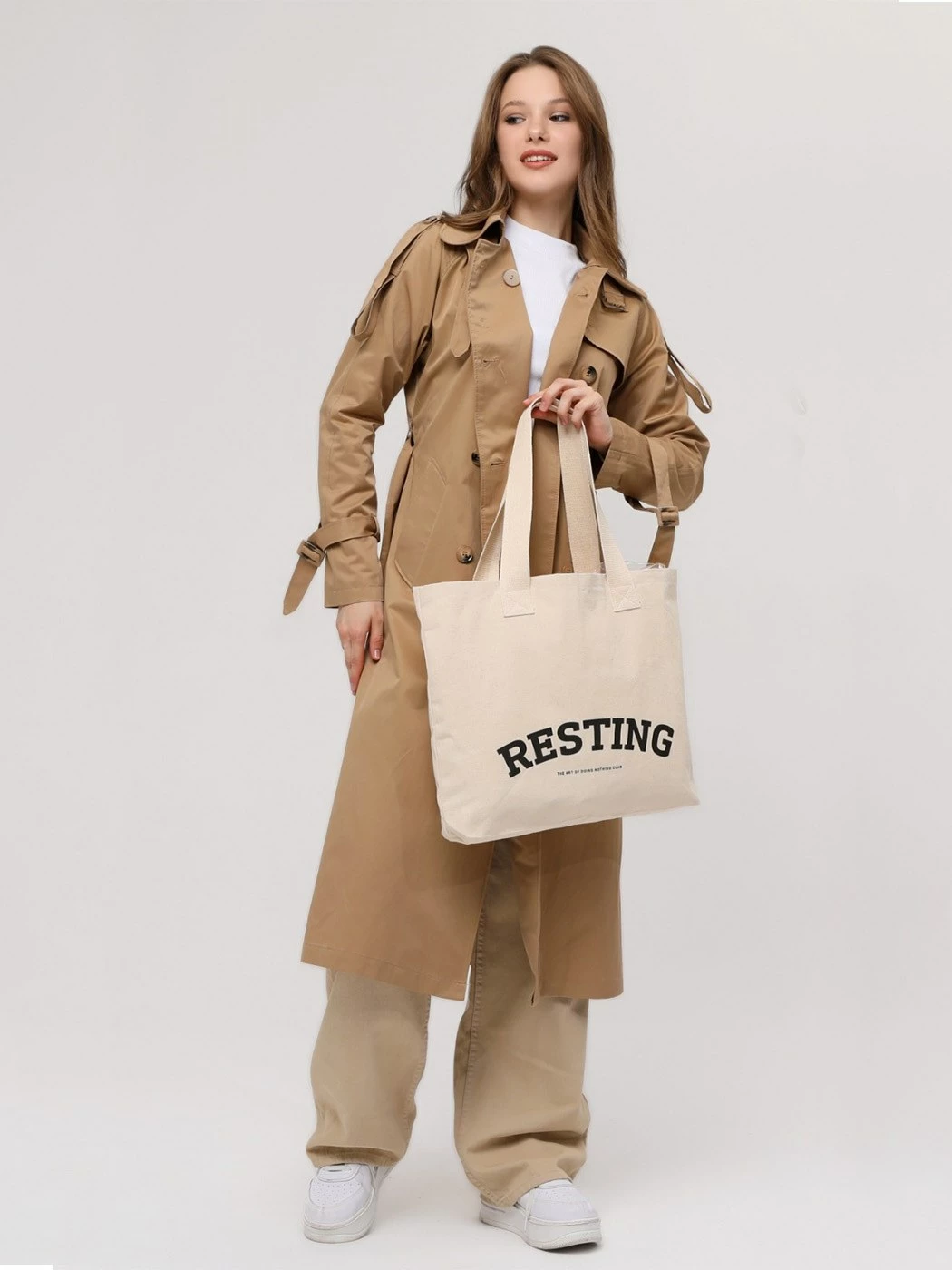 Çantë tote Zoozie Bags, krem, 2068